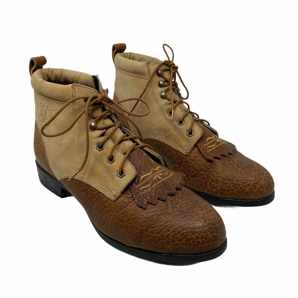 Ariat Brown Two-Tone Nubuck Pebbled Leather Boots